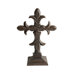 [LA160] CRUZ DE PEDESTAL FLOR DE LIS VINTAGE
